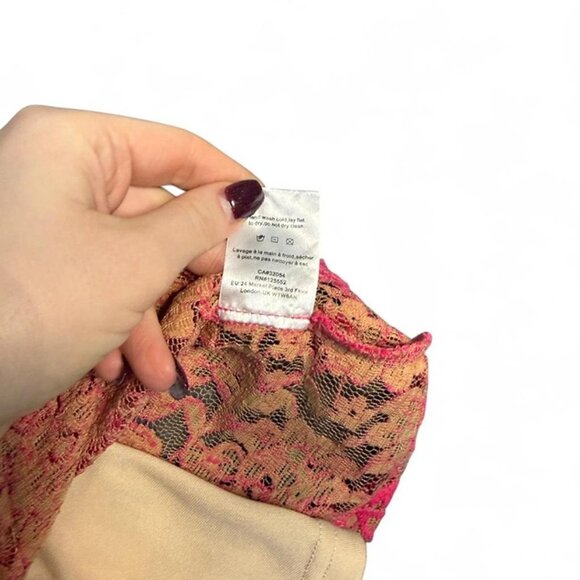 NWT Anthropologie Women’s Dolan Pink Lace Tank Top Medium - Picture 8 of 8